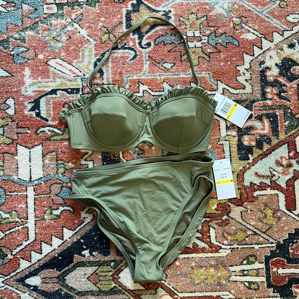 Michael Kors 2 piece swim, Medium, Green